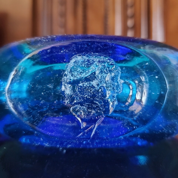 Vntg Clevenger Brothers Bright Blue 7" Glass Collectors Bottle - Picture 13 of 14